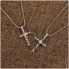 Pendant Necklaces Women Men Designer Pendant Pendants Cross Necklace Twisted Jewelry Hhop Necklaces Fashion Hip Zircon Punk Drop Deliv Dh7Kt