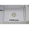 Ambush Anneaux d'embuscade Bloc de couleur Ring Double Heart Splicing File Emballage Double Color Ring Fashion Label