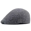 Berets Herren Winter Baumwolle Dicke Mütze Old Man Warm Forward Beret Sboy Caps für Männer