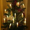20 светодиодных гирлянд для украшения рождественской елки, USB-конус, шнур для свечей, теплый белый, семейный ужин, праздник, вечеринка284J