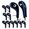 Club Heads Golf Head Cover 10st Rubber Neoprene Golf Club Iron Putter Protect Set Number Printed With Zipper for Man Women 231212