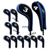 Club Heads Golf Head Cover 10 Pcs Borracha Neoprene Golf Club Ferro Putter Proteger Número Impresso com Zíper Para Homem Mulheres 231212