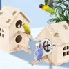 Bird Cages K5DC Wood Breeding Box for Parrot House Nesting Outside Inside Cage Hanging Mating Accessories 231211