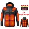 Hommes vers le bas Parkas USB chauffage rembourré veste hommes hiver infrarouge 21 zones mode décontracté électrique chauffé mâle 231212