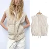 Gilet da donna ZR Gilet Giacca 2023 Autunno Inverno Senza maniche Donna Streetwear Caldo Casual Gilet spesso Capispalla in cotone