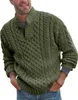 Bbalizko Maglione pullover da uomo con colletto alla coreana lavorato a maglia grosso con bottoni alla moda invernale maglioni termici intrecciati