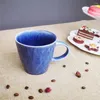 Muggar europeiska keramiska kaffemugg kreativ ugn byt glasyr retro frukostmjölk stor kapacitet enkel handmålad kontor tekopp