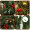 Christmas Decorations Christmas Wreaths with Pinecones Red Berries Artificial Christmas Garland for Fireplaces Stairs Front Door Year Decoration 231211