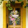 Couronne de fleurs décoratives à suspendre, ornement d'automne, récolte artificielle pour mur de maison, galerie extérieure, Halloween