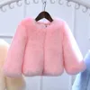 Jackets 2023 Winter Fashion Faux Coat Short Style Kids Outerwear Warm Imitation Fur Jacket Girls Clothes Tz649