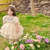 Flickaklänningar 2023 Fashion Spanish Summer Dress for Baby Girls barn Brodery Tulle Gown Children Lolita Boutique Party 1 2y