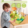 Kitchens Play Food Kids Kitchen Sink Toys Simulation Electric Dishwasher Mini Cooking Pretend House Toy Set Children Role Girls Boys 231211