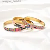 Braccialetti con ciondoli FYSARA I più venduti Moda Bracciale aperto in acciaio inossidabile per le donne Bracciale in oro geometrico colorato smaltato dipinto Gioielli da sposaL231214