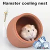 Outros suprimentos para animais de estimação hamster verão dormir ninho pequeno resfriamento gaiola de cerâmica para guniea porco ratos acessórios brinquedo artesanal 231211