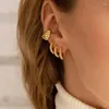 Boucles d'oreilles de cerceau 2023 Couleur d'or à la mode torsadé pour les femmes Fashion Metal en C