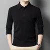 Men's Sweaters Naizaiga 60s Worsted 100 Sheep Wool Polo-collar Long Sleeve Bottom Solid Thicken Men Pullovers Father's Sweater TXYC12