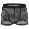 Cuecas Universal Men's Underwear Boxers Impresso Renda Transparente Respirável U Convexo Fantasia