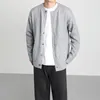 メンズセーター2023春と秋の青少年スタイルカーディガンセータージャケットソリッドスウェットシャツシングルブレストニットコート男性D20