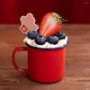 ワイングラス4 PCS TEA DRICING CUPエナメルマグヴィンテージスタイルレトロコーヒーマグ