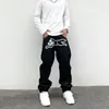 Damesjeans Amerikaanse high street hiphop bedrukte heren Y2K lange broek rechte buis losse wijde pijpen casual sport