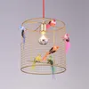 Modern Gold Iron Chandelier Creative Country Restaurant Bird Cage Art E27 Dekorativ belysning vardagsrum sovrumsstudie café penda302b