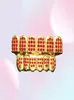 Hip Hop Party Cosplay Bio Copper Gold Teeth Grillz Caps Top Bottom Shiny Bling Bling Red CZ Charm Grill Set Tooth Socke88419162931388