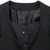 レディーススーツブレザーエレガントなスリムブレザージャケットブラックエストセクシーな女性の恋人ネックラインコートオフィスレディスーツ韓国語インケオ2O361 231212
