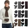 Bandanas Hat Gloves Scarf Sets Warm Women Elastic Knit For Winter Thicken Comfortable Skin-Friendly