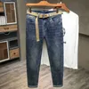 Men's Jeans designer luxury Autumn/Winter P New Big Bull Fashion Brand Light Luxury Small Straight Legged Pants 4I5M