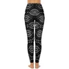 Aktywne spodnie Vintage Evil Eye Leggins Pockets Czarno -biały niestandardowy joga wysoki talia biegowa nowość