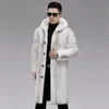 Men's Fur Faux Fur High Quality Winter Warm Faux Fur Coat Men Hooded Thick Mid-length Fur Coat Jacket Plus Size Brand Single-breasted Men Clothing 231211