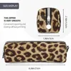 Cosmetic Bags Lovely Leopard Print Fur Look Texture Pencil Cases Pencilcases Pen Holder For Student Big Bag School Supplies Zipper