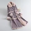 Women's Fur Leather And Integrated Coat For Mid Length 2023 Haining Wool Collar Genuine Thickened