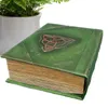 Decorative Figurines Book Of Shadows Green Cover Bound Journal Blank And Lined 350 Pages Spells Records Spellbook Retro Gifts