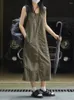 Robes décontractées Profitez d'été Vintage japonais banlieue simple droite robe sans manches dames débardeur jupe longue
