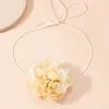 Choker Vintage Satins Peony Flower Necklace Neckkedja Temperament Långt snörning Fashion Collar Smycken N2UE