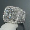 Novo anel masculino dominador amarelo ouro 18k europa e estados unidos anel de zircão micro-incrustado com diamante completo anel de negócios 212z