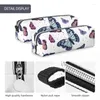 Cosmetic Bags Butterfly Pattern Pencil Cases Colorful Butterflies Pencilcases Pen Box For Student Big School Supplies Gifts Accessories