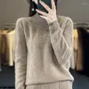 Women's Sweaters Autumn And Winter Wool Cashmere Sweater Semi-turtle Neck Knitted Pullover Long Sleeve Casual Solid Color Top