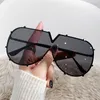 Otoño e invierno nuevas gafas de sol con montura metálica integradas a la moda V gafas de sol con montura grande 1214 1214