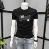 European Men's Fashion Brand Short Sleeved T-Shirt, Summer New Slim Fit Fashion Top, European Station Trend Pure Cotton Bottom Shirt