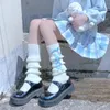 Women Socks Sweet Costume Accessories Knee Protection Girls Bow Bandage Lolita Jk Hosiery Knitted Wool Foot Cover