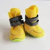 Vêtements pour chiens 4pcs chaussures Boots Puppy d'été avec bande réfléchissante Soft confortable Sole en caoutchouc antidérapante Bottises respirantes