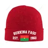 Bérets unisexe Burkina Faso EST.1960 chapeau tricoté pour hommes femmes garçons hiver automne bonnet bonnet chaud bonnet