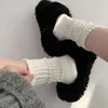 Frauen Socken Koreanische Gestrickte Lange Für Männer Verdicken Winter Warme Weiche Mädchen Mode Vintage Einfarbig Brief Strümpfe