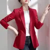 Kvinnors kostymer 2024 Spring Autumn Fashion Kvinnor Liten kostym Solid Color Slim Fit Girl Office Jacket Feminino High End Casual Femaletops