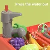 Kitchens Play Food Realistic Pretend Cooking Toy for Kids Chef Playset Kitchen Accessories Lights Sounds Toddles Girls Boys Gifts 231211