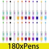 180pcs DIY 멀티 컬러 비드 펜 스타일 구슬 보도 펜 4 색 개폐식 롤러 볼