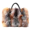 Briefcases 2023 Fashion Women's Brand Designer Authentic Leatther Bag Autumn And Winter Fur Leather Ladies Warm Outside Frames