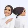 Abbigliamento etnico 2023 Hijab Sciarpa islamica Cappello Donna Elastico regolabile Secchiello in cotone Bavaglino barile femminile Modale